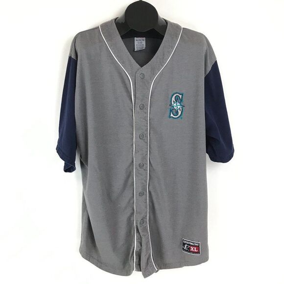 Vintage Seattle Mariners Jersey Shirt Men's XL Logo Athletic Gray 90s Y2K - Picture 1 of 13